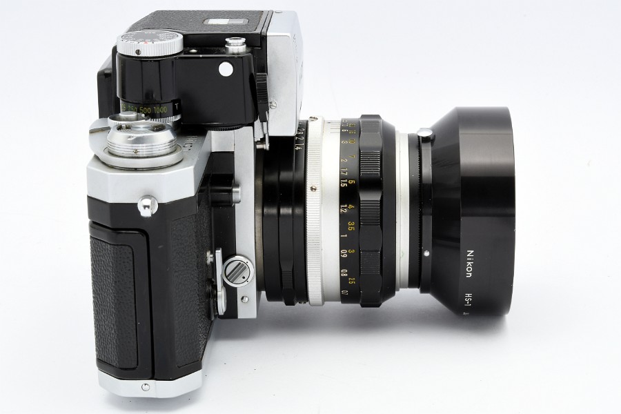 NIKKOR-S Auto 1:1.4　50mm　HS-1フード、フィルタ付き Nikon NIKKOR-S Auto 50mm F1.4 非Ai ニコン キャップ