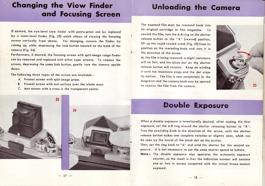 First Edition Nikon F Instruction Manual 1959